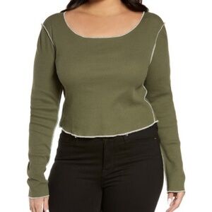 BP. Waffle Knit Cropped Top